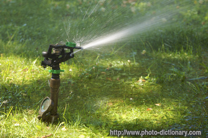 lawn sprinkler - photo/picture definition - lawn sprinkler word and phrase image