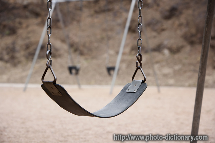 playground swing - photo/picture definition - playground swing word and phrase image