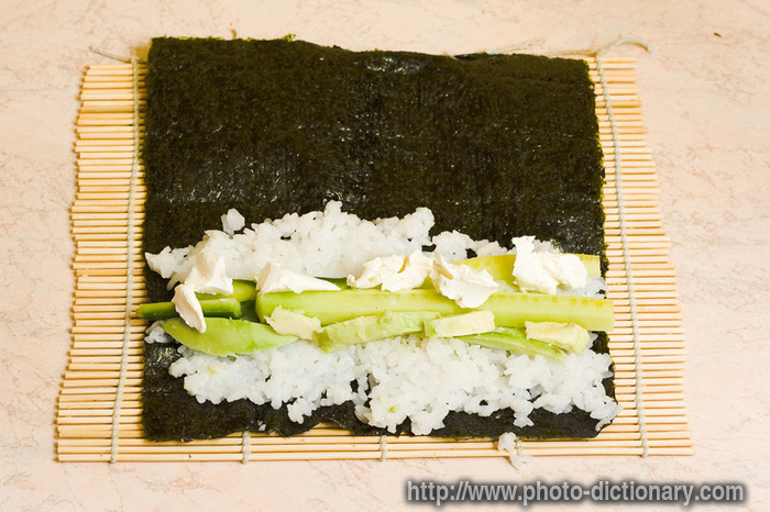 vegetarian sushi - photo/picture definition - vegetarian sushi word and phrase image