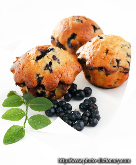 blueberry muffins - photo/picture definition - blueberry muffins word and phrase image