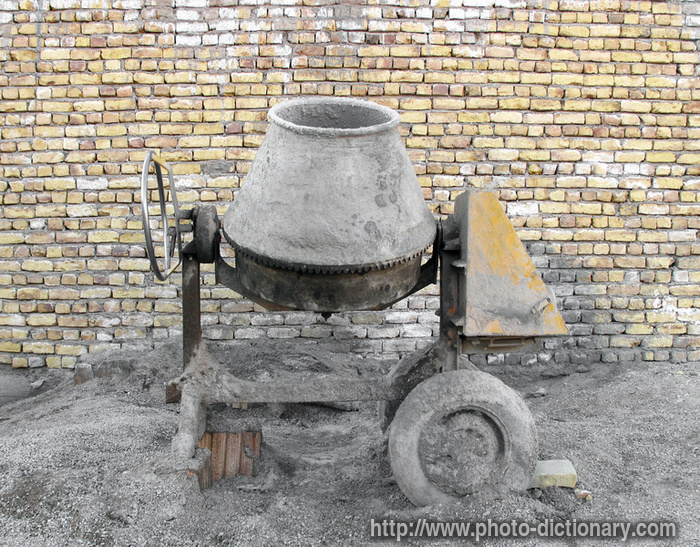 concrete mixer - photo/picture definition - concrete mixer word and phrase image