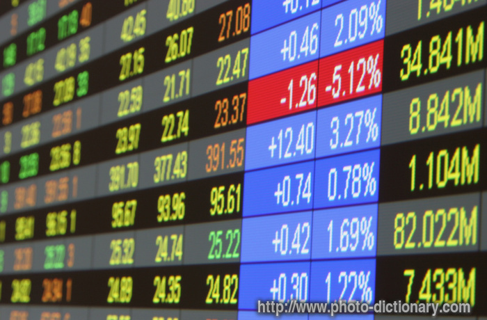 stock exchange - photo/picture definition - stock exchange word and phrase image