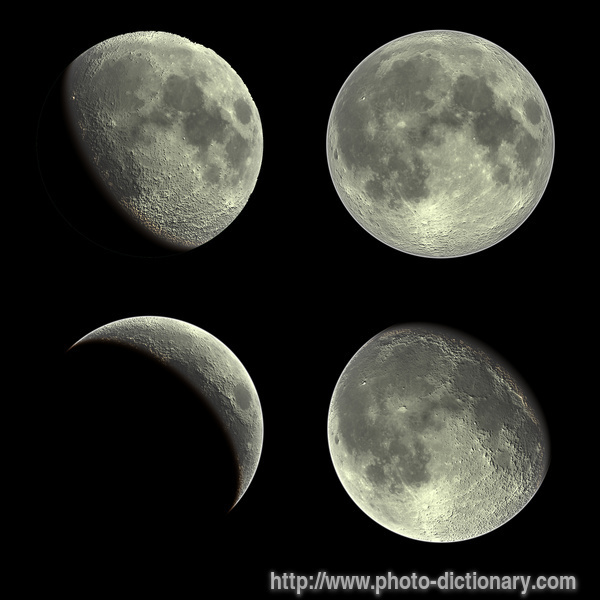 moon phases - photo/picture definition - moon phases word and phrase image