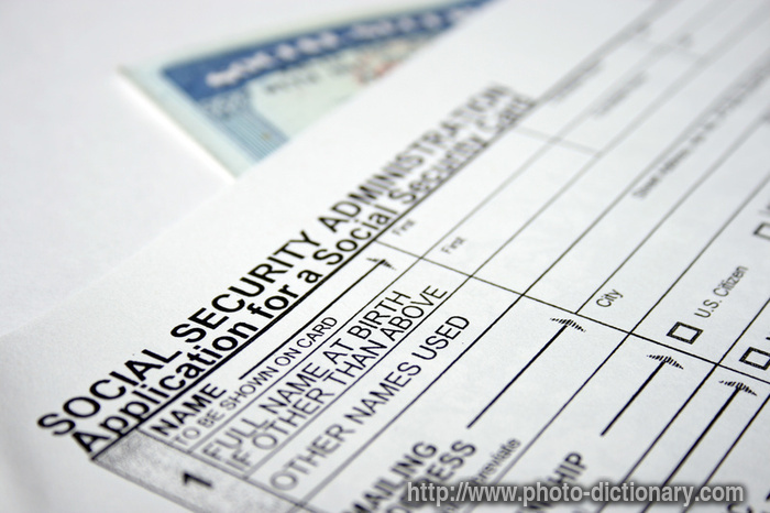 social security form - photo/picture definition - social security form word and phrase image