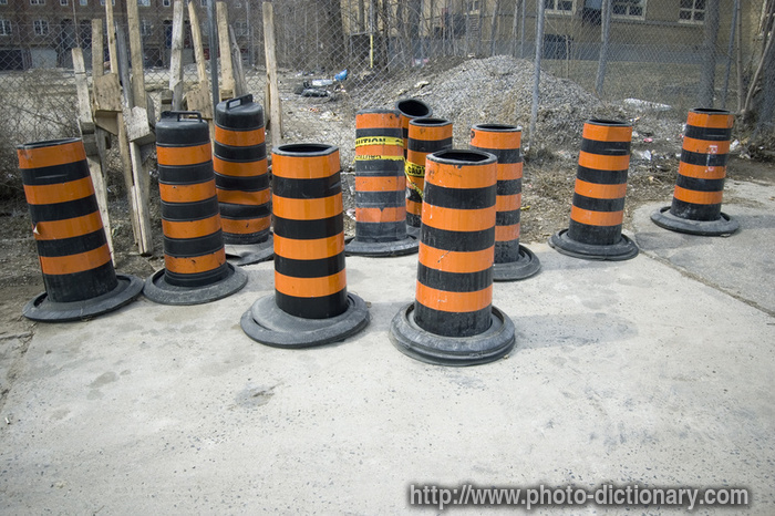 construction cones - photo/picture definition - construction cones word and phrase image