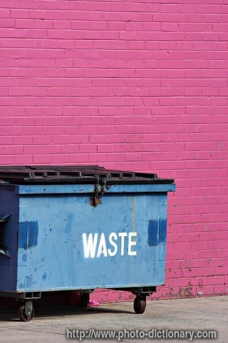 blue dumpster - photo/picture definition - blue dumpster word and phrase image