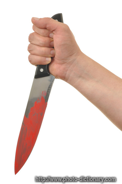 bloody knife - photo/picture definition - bloody knife word and phrase image