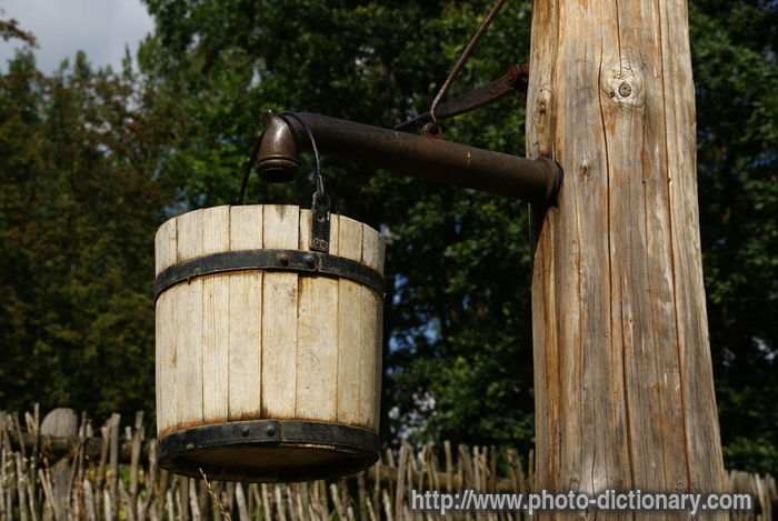 wooden pail - photo/picture definition - wooden pail word and phrase image
