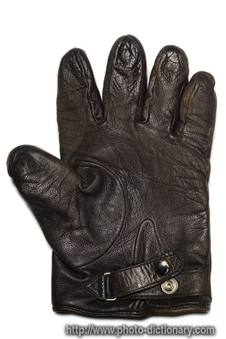 leather glove - photo/picture definition - leather glove word and phrase image