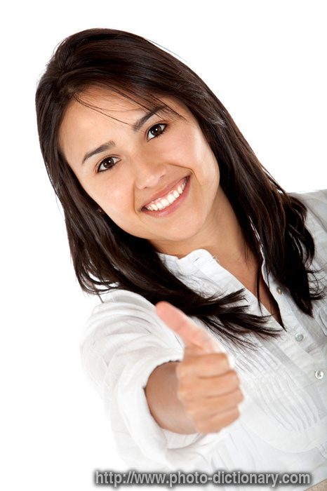 Thumbs Up - photo/picture definition - Thumbs Up word and phrase image