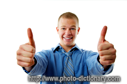 Thumbs Up - photo/picture definition - Thumbs Up word and phrase image
