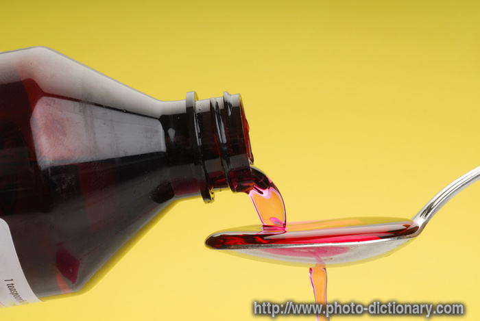 cough syrup - photo/picture definition - cough syrup word and phrase image