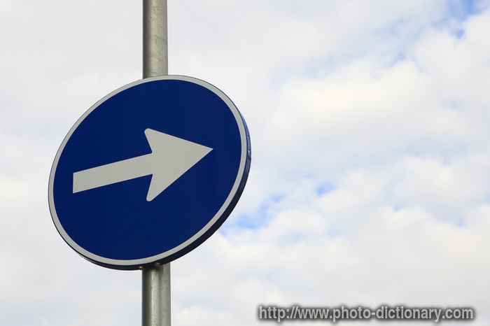 signal direction - photo/picture definition - signal direction word and phrase image