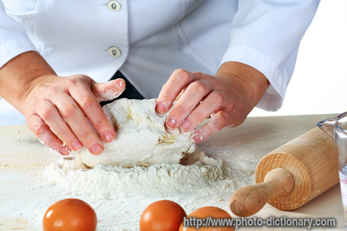 making dough - photo/picture definition - making dough word and phrase image