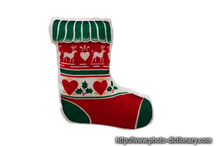 Christmas stocking - photo/picture definition - Christmas stocking word and phrase image