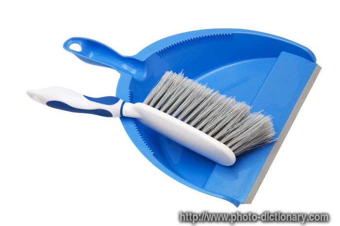 dustpan and brush - photo/picture definition - dustpan and brush word and phrase image