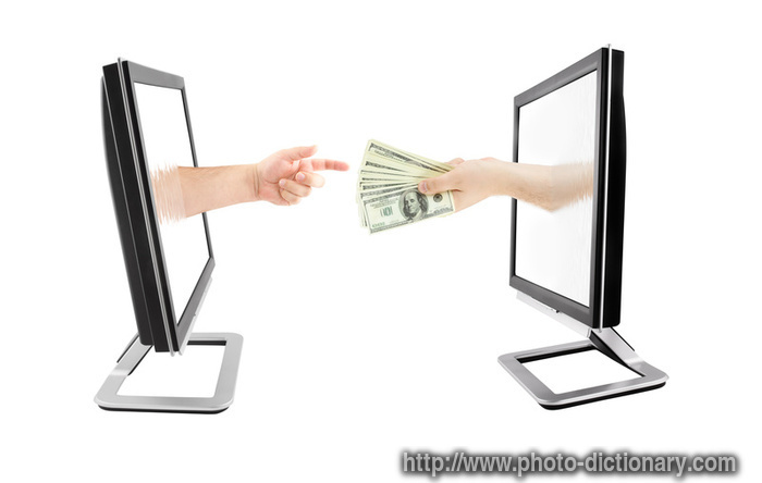 money transfer - photo/picture definition - money transfer word and phrase image
