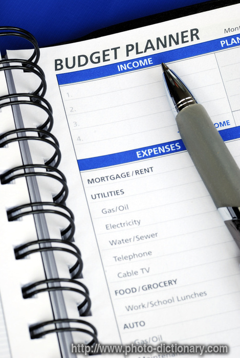 budget planning - photo/picture definition - budget planning word and phrase image
