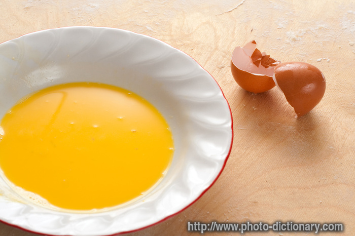 egg yolk - photo/picture definition - egg yolk word and phrase image