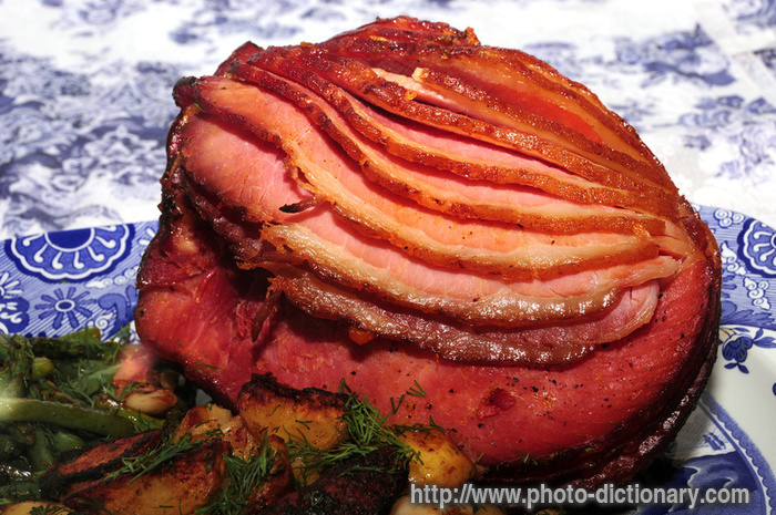 honey baked ham - photo/picture definition - honey baked ham word and phrase image