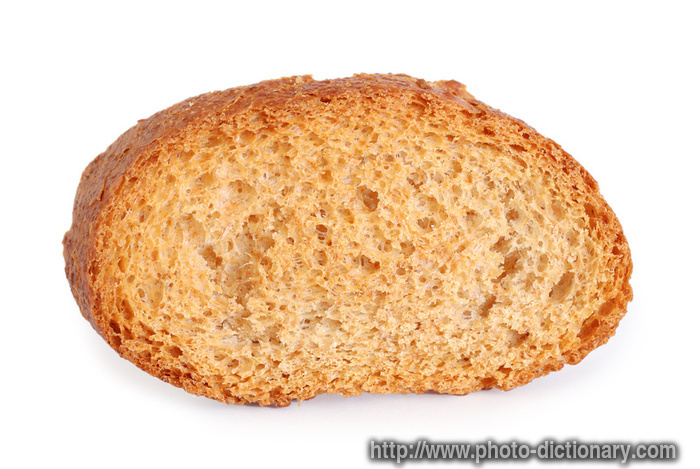 dry slice of bread - photo/picture definition - dry slice of bread word and phrase image