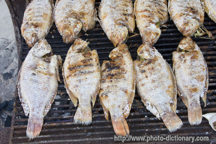 fish grill - photo/picture definition - fish grill word and phrase image