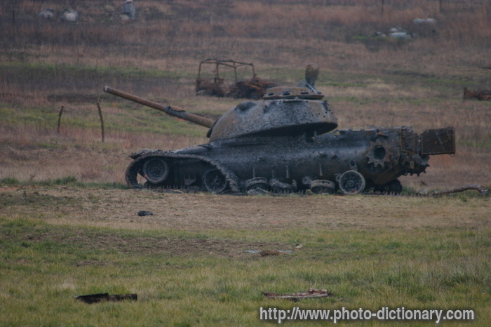 tank wreck - photo/picture definition - tank wreck word and phrase image