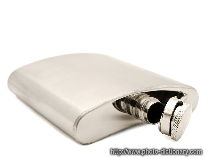 metal flask - photo/picture definition - metal flask word and phrase image