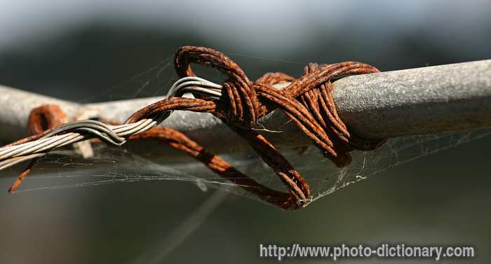 rusty wire - photo/picture definition - rusty wire word and phrase image