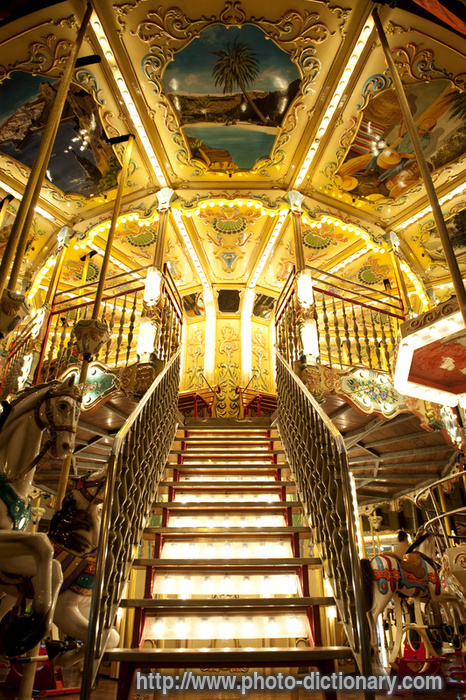 carousel stairs - photo/picture definition - carousel stairs word and phrase image