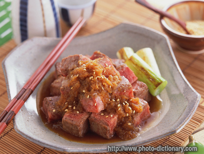 beef cubes - photo/picture definition - beef cubes word and phrase image
