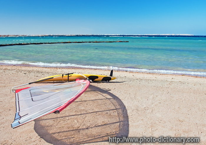windsurfing board - photo/picture definition - windsurfing board word and phrase image