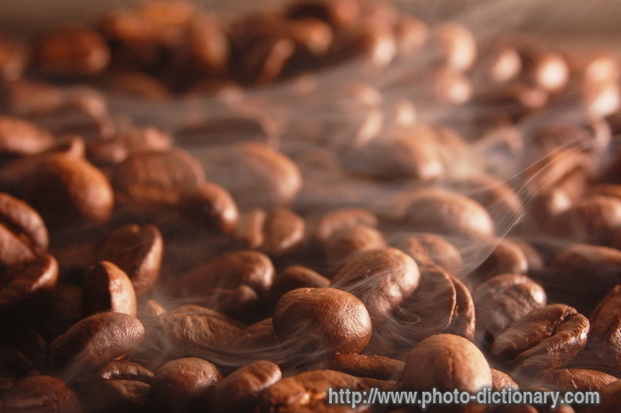 roasting coffee beans - photo/picture definition - roasting coffee beans word and phrase image