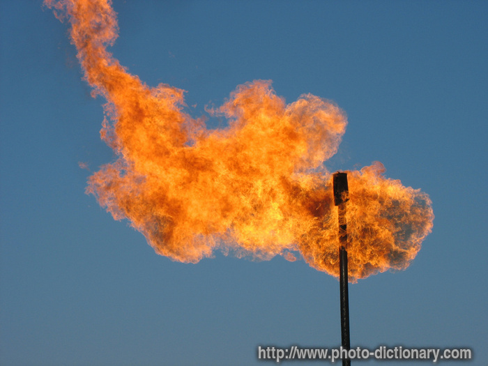 gas flare - photo/picture definition - gas flare word and phrase image