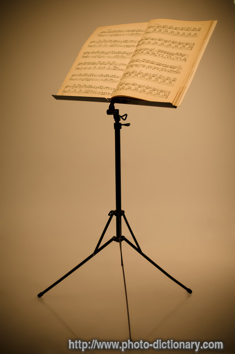 music stand - photo/picture definition - music stand word and phrase image