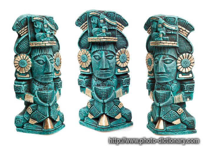 Mayan god statues - photo/picture definition - Mayan god statues word and phrase image