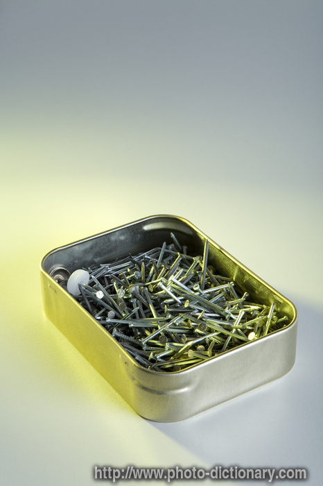 box of nails - photo/picture definition - box of nails word and phrase image
