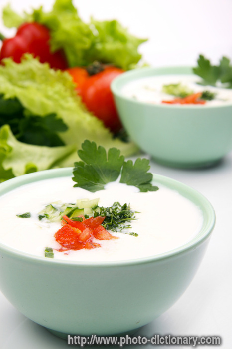 yogurt soup - photo/picture definition - yogurt soup word and phrase image