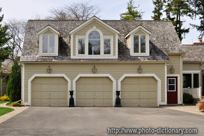 triple garage - photo/picture definition - triple garage word and phrase image