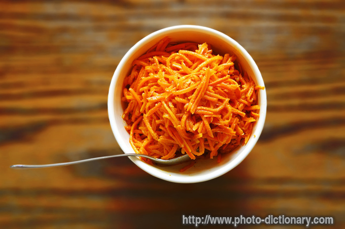 fresh carrot salad - photo/picture definition - fresh carrot salad word and phrase image