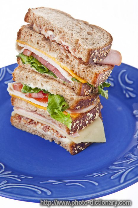 tall club sandwich photo\/picture definition at Photo Dictionary tall
club sandwich word and