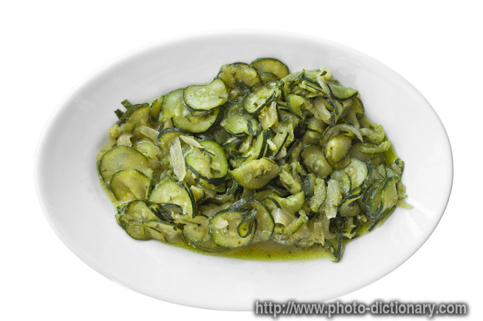 sliced courgettes - photo/picture definition - sliced courgettes word and phrase image