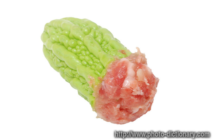 bittermelon meat - photo/picture definition - bittermelon meat word and phrase image