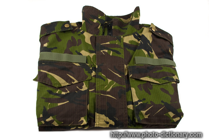 camouflage jacket - photo/picture definition - camouflage jacket word and phrase image