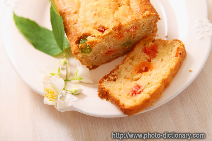 candied fruitcake - photo/picture definition - candied fruitcake word and phrase image