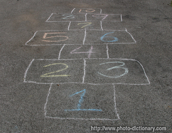 hopscotch - photo/picture definition - hopscotch word and phrase image