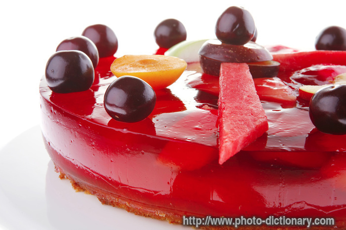 red jelly cake - photo/picture definition - red jelly cake word and phrase image