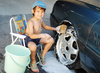 car washing - photo/picture definition - car washing word and phrase image