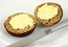 buttered muffin - photo/picture definition - buttered muffin word and phrase image